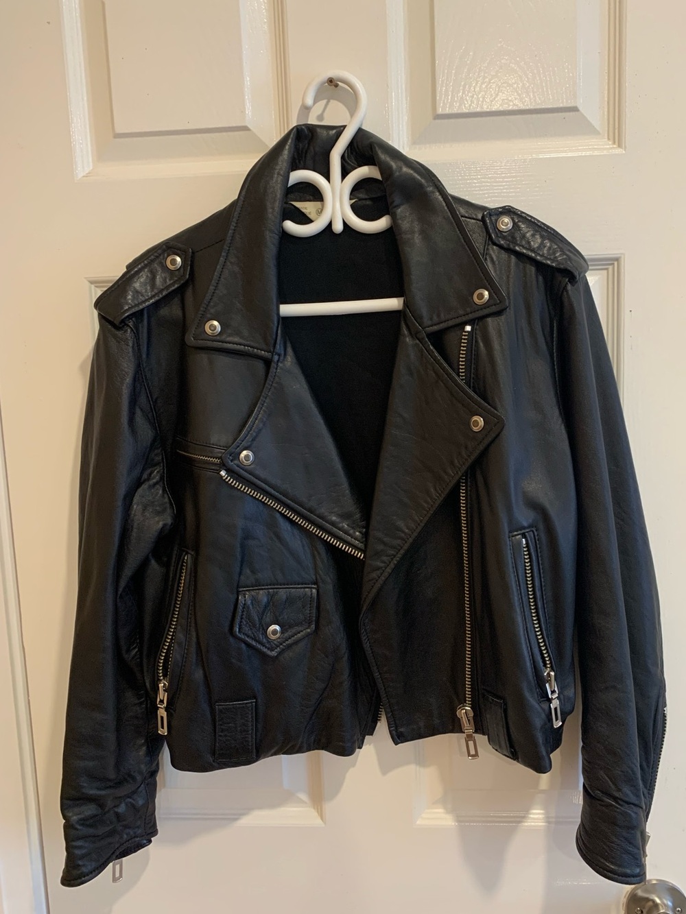 Vintage leather moto jacket